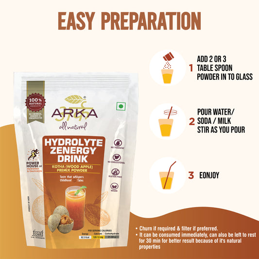 Hydrolyte Zenergy Drink (Kotha-Wood Apple Premix Powder) 230gm